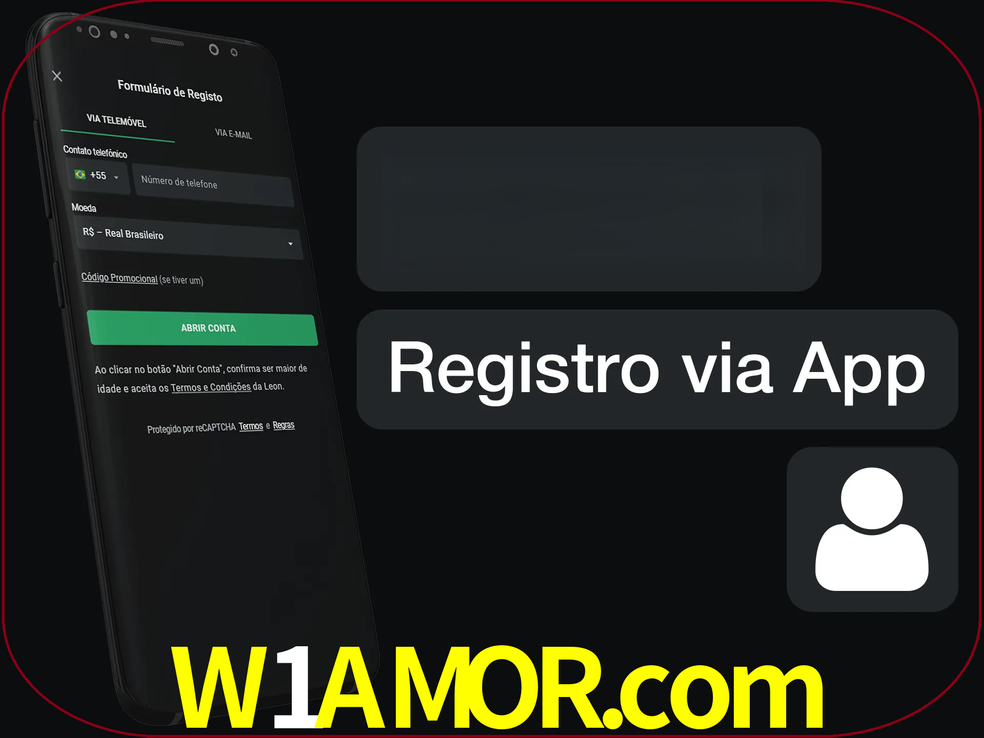 Registre-se com duas etapas usando o aplicativo.