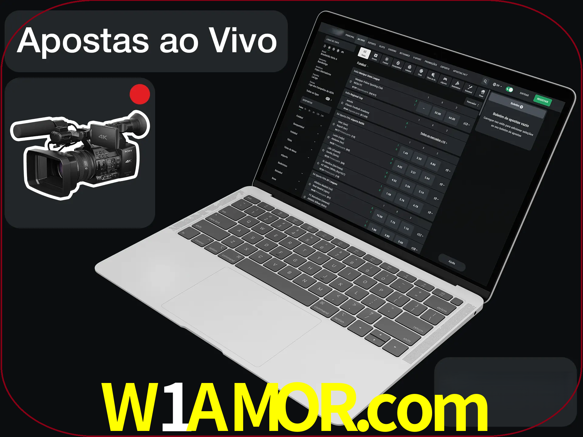 Aposte em formato ao vivo em nosso site.
