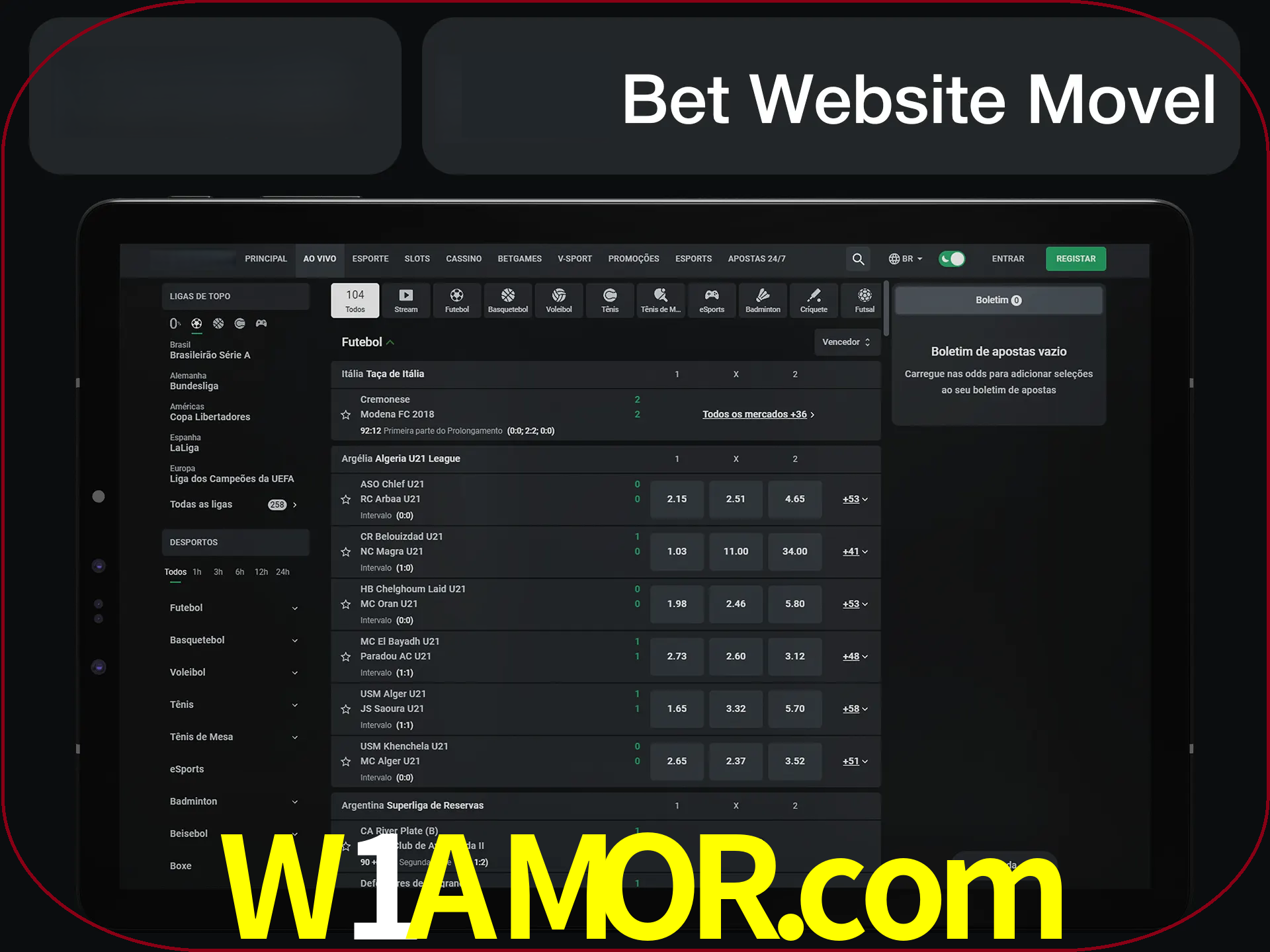 Use nosso website em qualquer dispositivo.