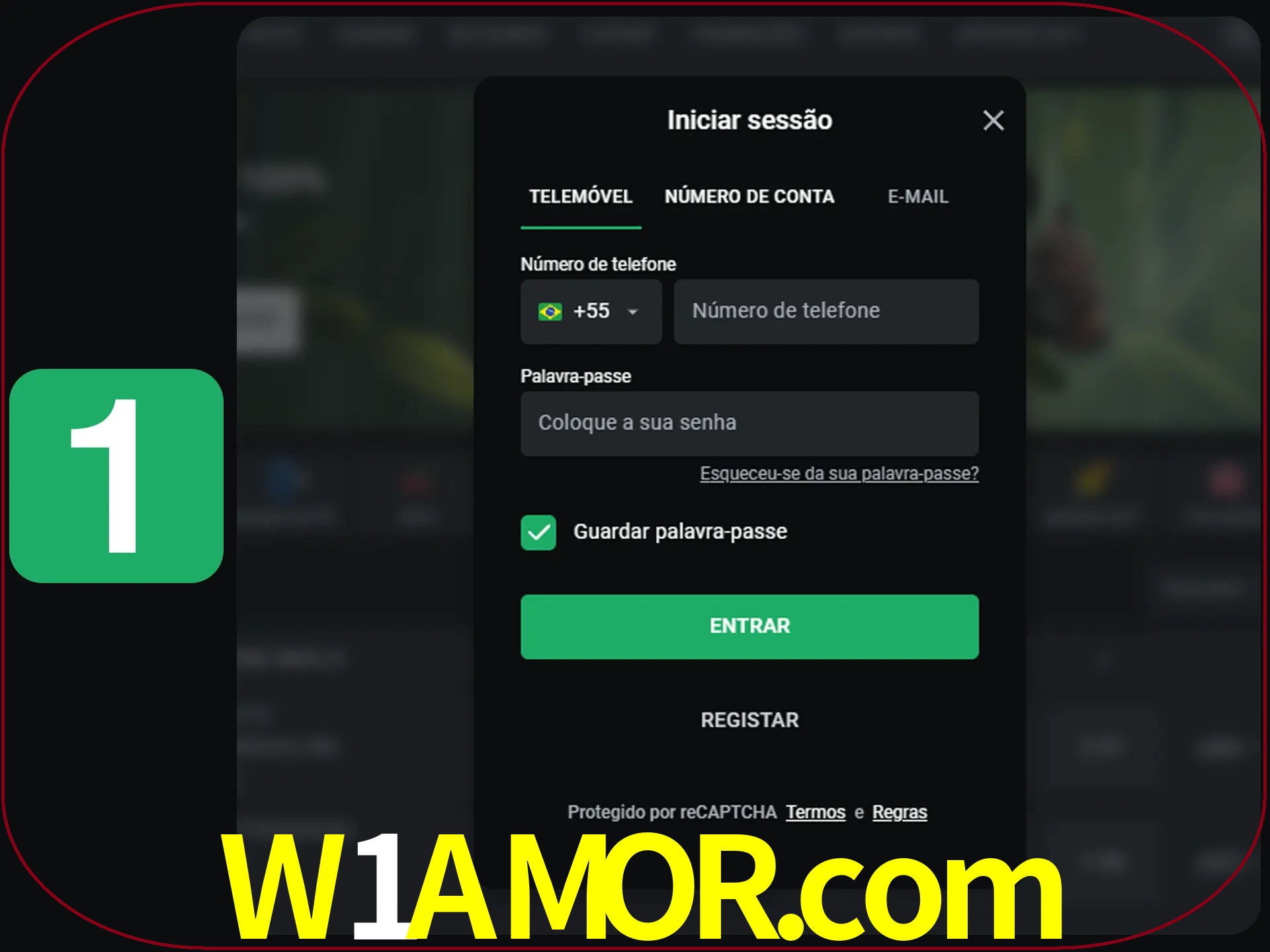 Clique no botão Entrar.